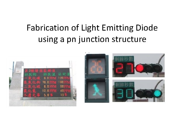 Fabrication of Light Emitting Diode using a pn junction structure 