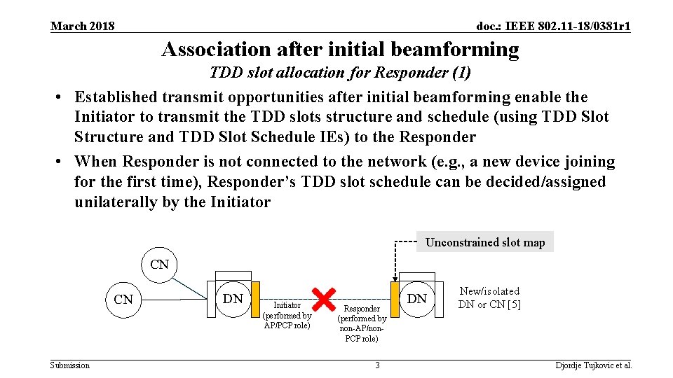 March 2018 doc. : IEEE 802. 11 -18/0381 r 1 Association after initial beamforming