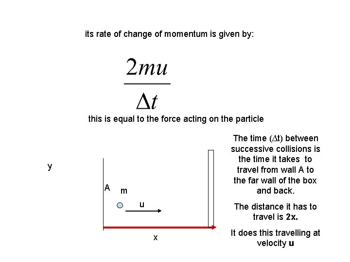 its rate of change of momentum is given by: this is equal to the