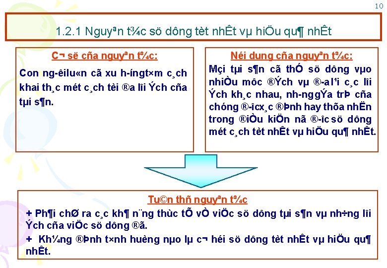 10 1. 2. 1 Nguyªn t¾c sö dông tèt nhÊt vµ hiÖu qu¶ nhÊt