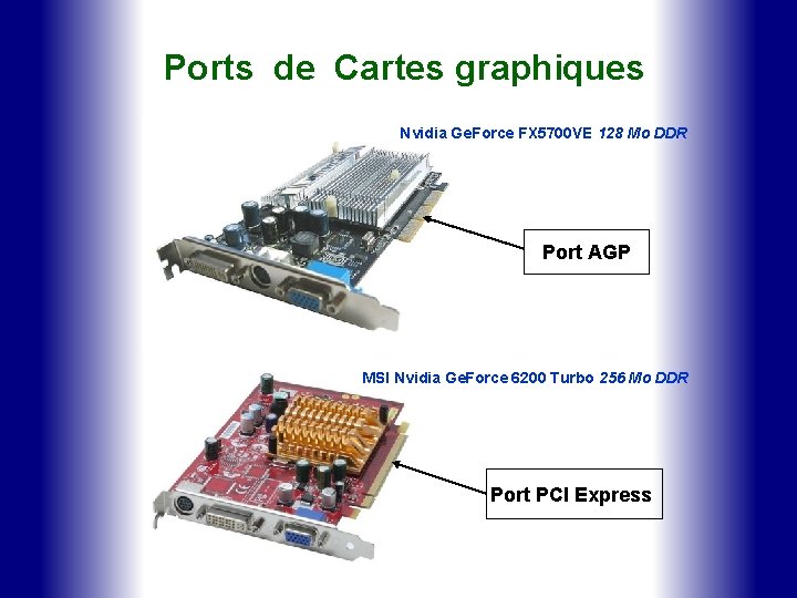 Ports de Cartes graphiques Nvidia Ge. Force FX 5700 VE 128 Mo DDR Port