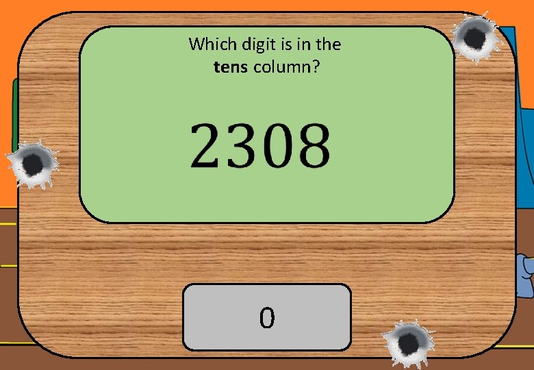 Which digit is in the tens column? 0 