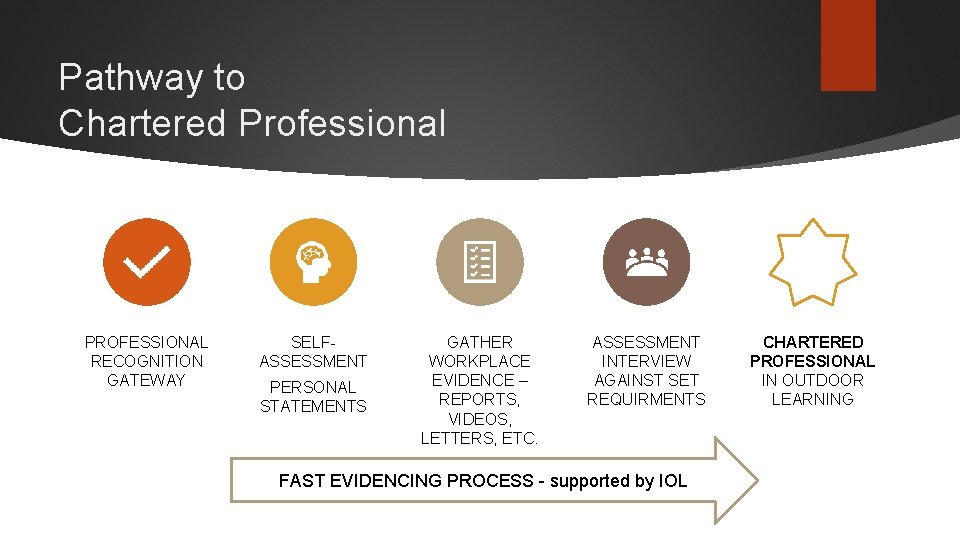 Pathway to Chartered Professional PROFESSIONAL RECOGNITION GATEWAY SELFASSESSMENT GATHER ASSESSMENT WORKPLACE INTERVIEW EVIDENCE –