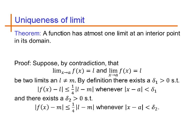 Uniqueness of limit 