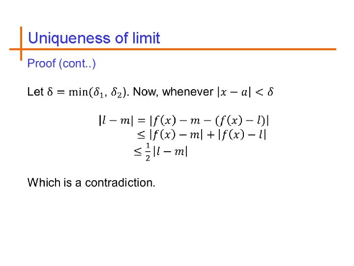 Uniqueness of limit 