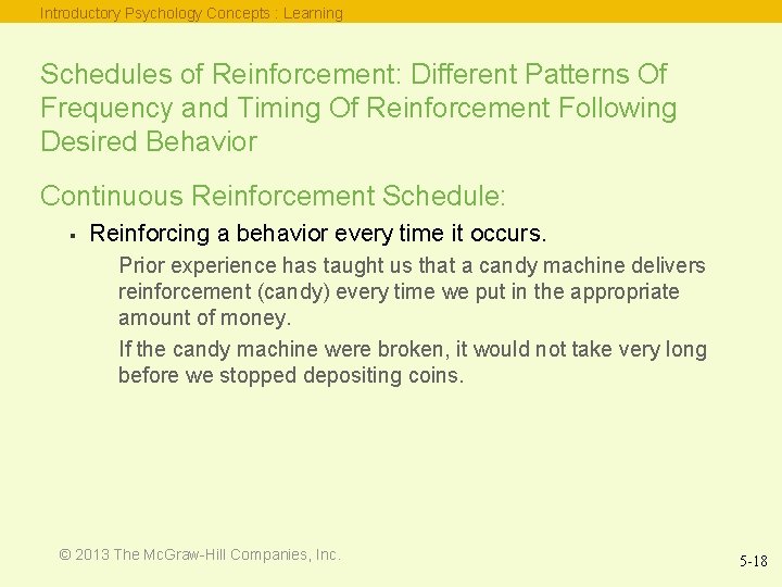 Introductory Psychology Concepts : Learning Schedules of Reinforcement: Different Patterns Of Frequency and Timing