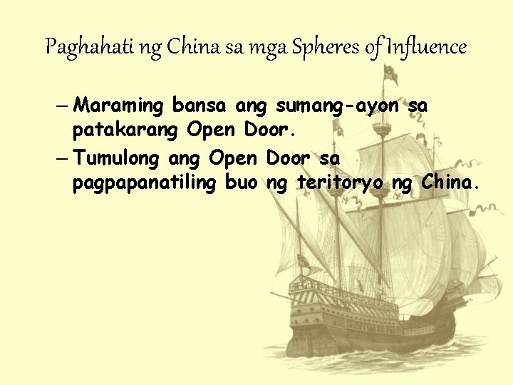 Paghahati ng China sa mga Spheres of Influence – Maraming bansa ang sumang-ayon sa