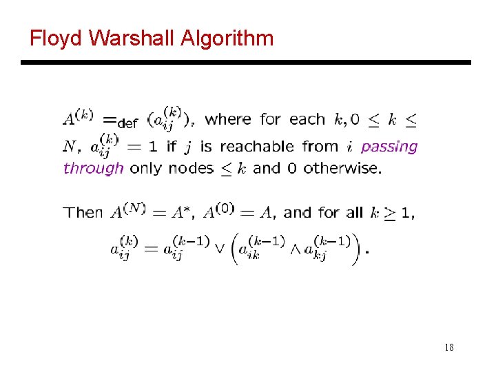 Floyd Warshall Algorithm 18 
