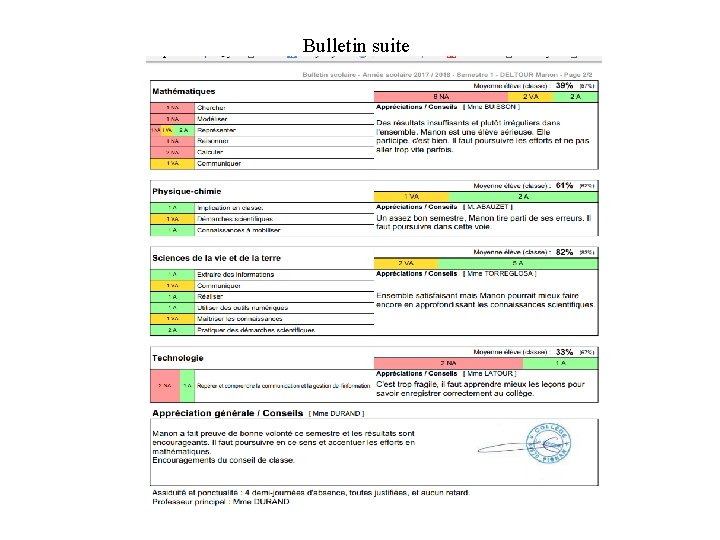 Bulletin suite Bulletin suite