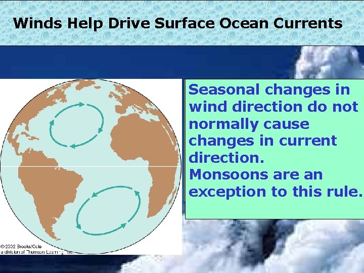 Winds Help Drive Surface Ocean Currents Two Surface Seasonal setscurrents of changes winds are