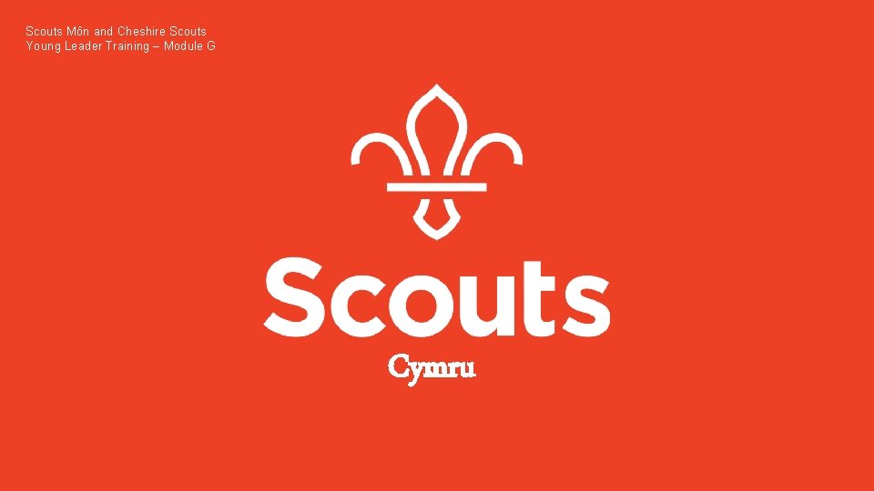 Scouts Môn and Cheshire Scouts Young Leader Training – Module G Cymru 