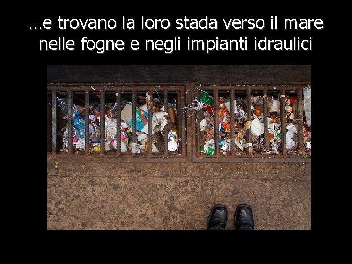 …e trovano la loro stada verso il mare nelle fogne e negli impianti idraulici