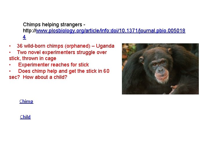 Chimps helping strangers http: //www. plosbiology. org/article/info: doi/10. 1371/journal. pbio. 005018 4 • 36