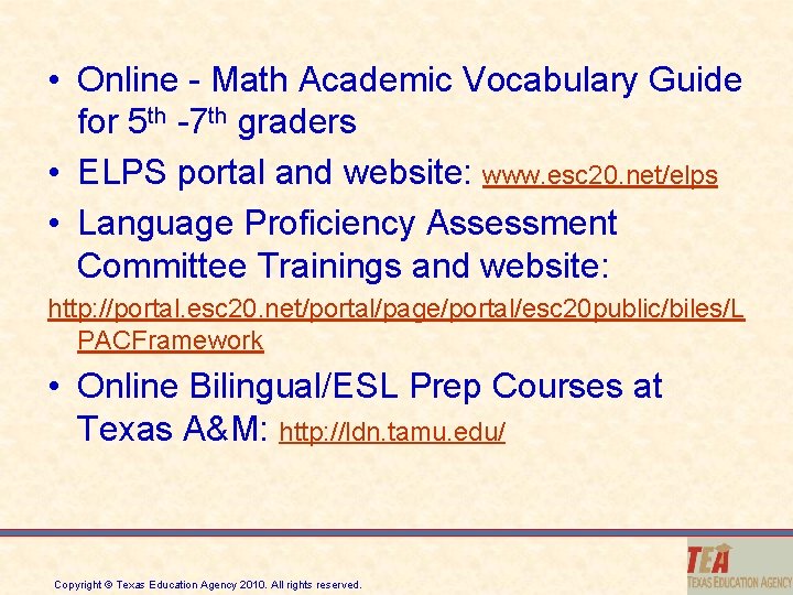  • Online - Math Academic Vocabulary Guide for 5 th -7 th graders