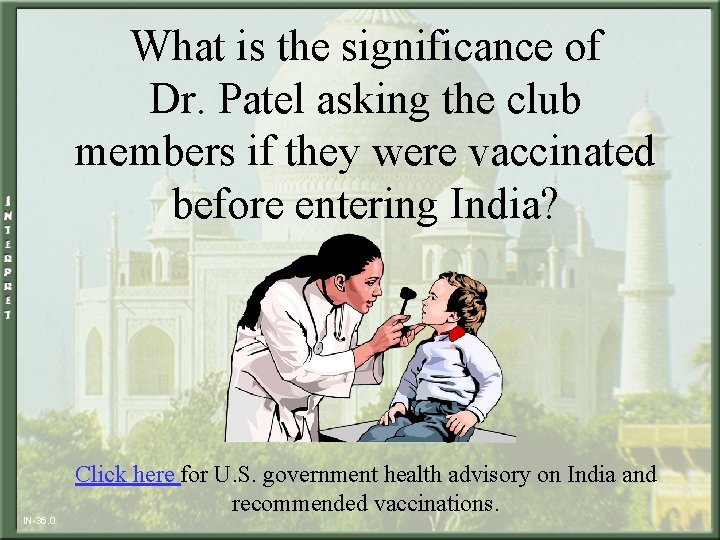 What is the significance of Dr. Patel asking the club members if they were