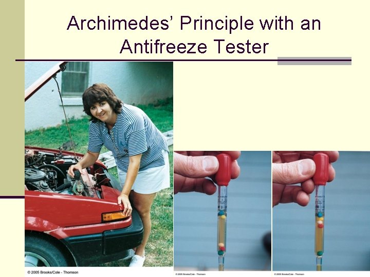 Archimedes’ Principle with an Antifreeze Tester 118 