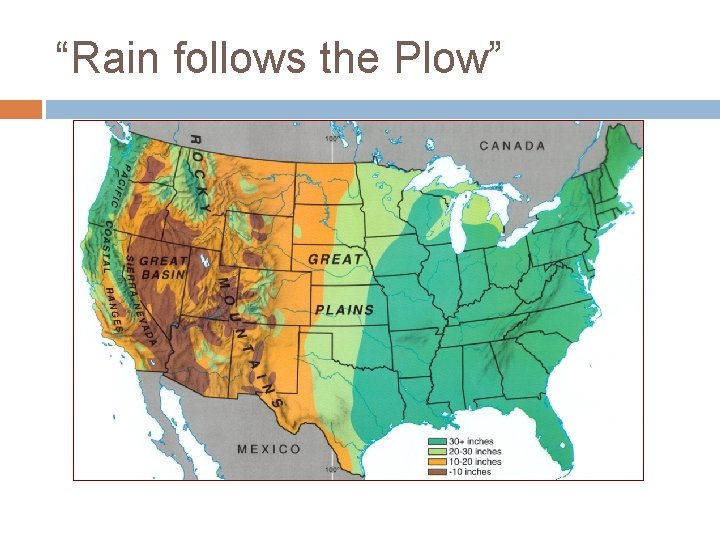 “Rain follows the Plow” “Rain follows the Plow”