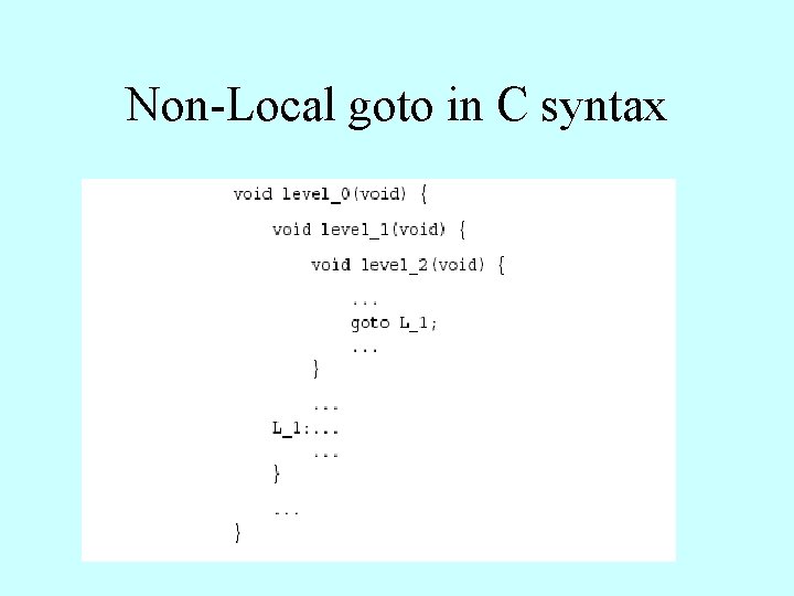 Non-Local goto in C syntax 