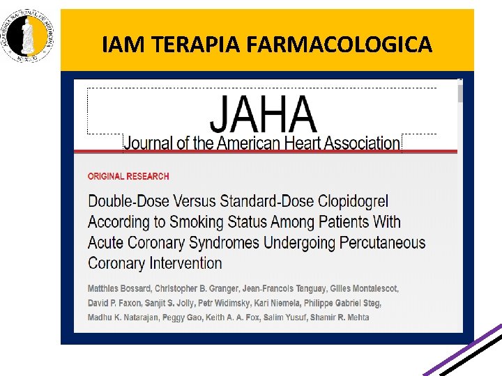 IAM TERAPIA FARMACOLOGICA IAM TERAPIA FARMACOLOGICA