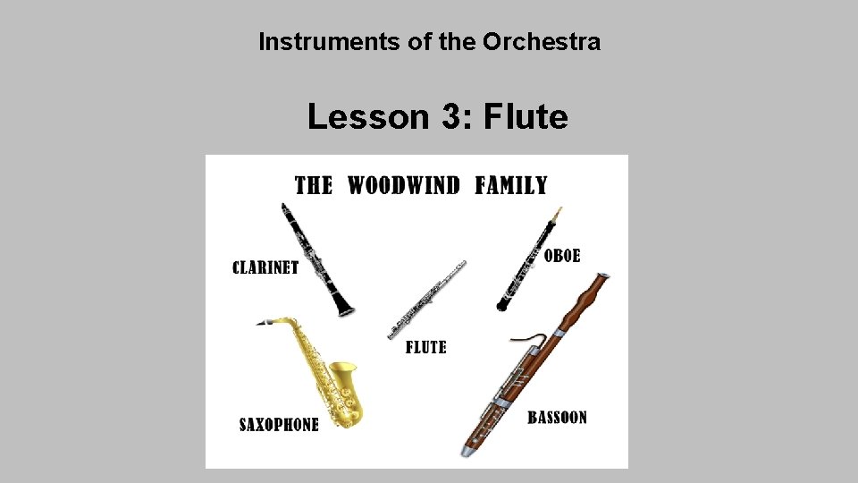 Instruments of the Orchestra Lesson 3: Flute 