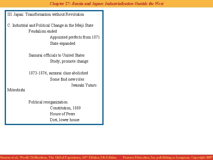 Chapter 27: Russia and Japan: Industrialization Outside the West III. Japan: Transformation without Revolution