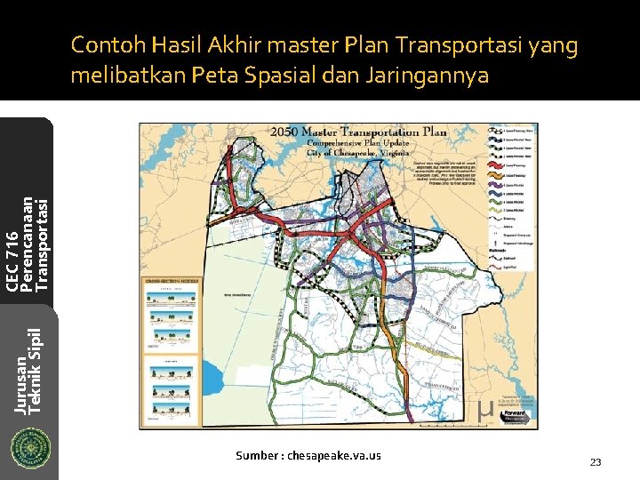 Jurusan Teknik Sipil CEC 716 Perencanaan Transportasi Contoh Hasil Akhir master Plan Transportasi yang