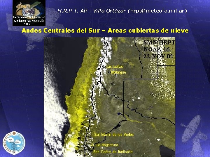 H. R. P. T. AR - Villa Ortúzar (hrpt@meteofa. mil. ar) Andes Centrales del