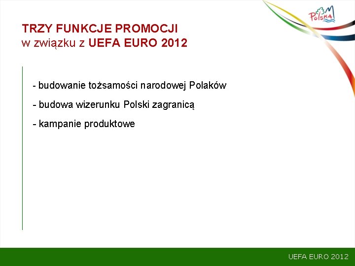 TRZY FUNKCJE PROMOCJI w związku z UEFA EURO 2012 - budowanie tożsamości narodowej Polaków