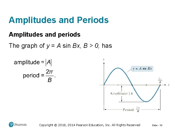Amplitudes and Periods Amplitudes and periods The graph of y = A sin Bx,