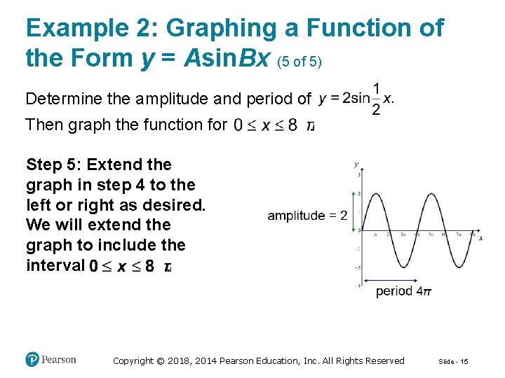 Example 2: Graphing a Function of the Form y = Asin. Bx (5 of