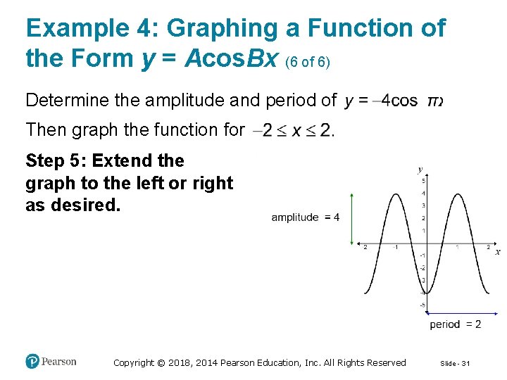 Example 4: Graphing a Function of the Form y = Acos. Bx (6 of