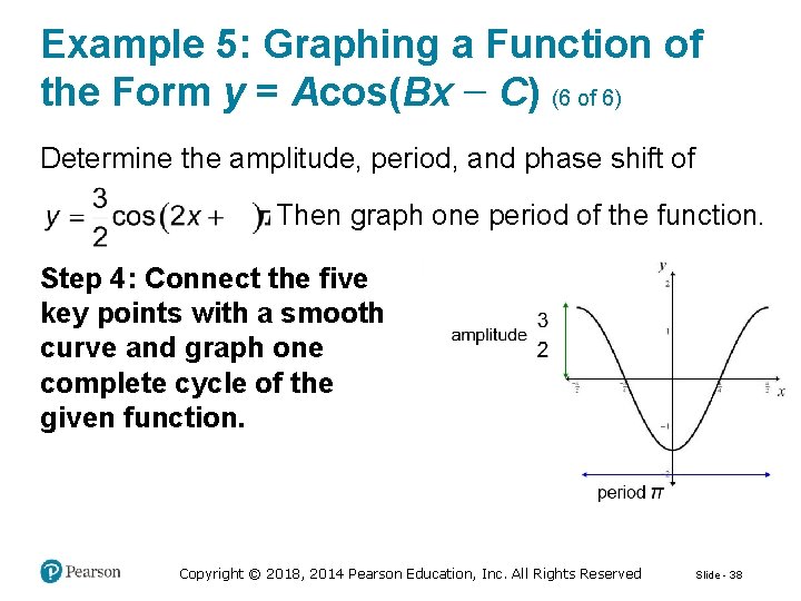 Example 5: Graphing a Function of the Form y = Acos(Bx − C) (6