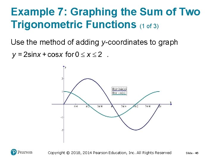 Example 7: Graphing the Sum of Two Trigonometric Functions (1 of 3) Use the