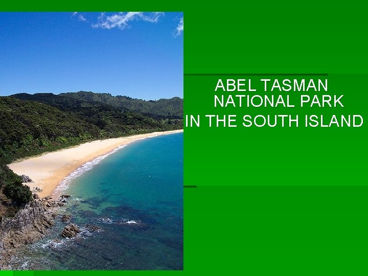 ABEL TASMAN NATIONAL PARK IN THE SOUTH ISLAND 