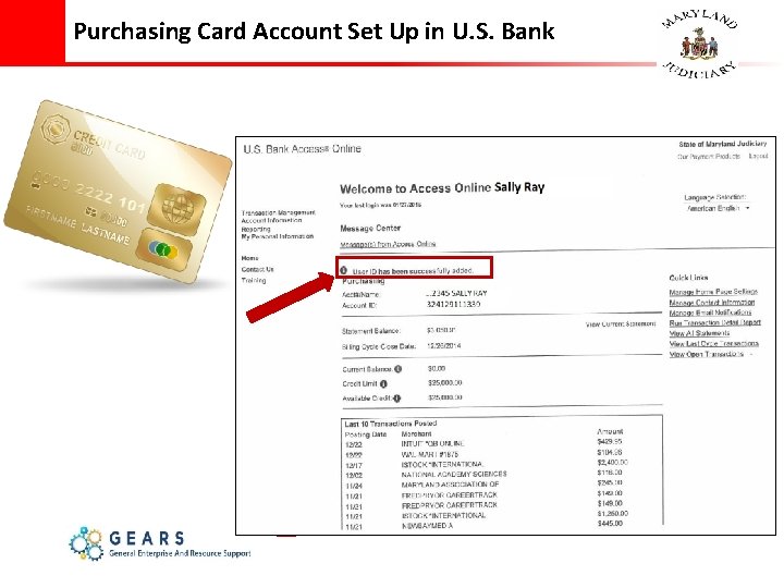 Purchasing Card Account Set Up in U. S. Bank 