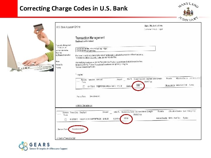Correcting Charge Codes in U. S. Bank 