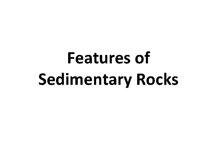 Features of Sedimentary Rocks 