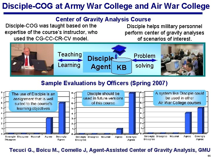 Disciple-COG at Army War College and Air War College Center of Gravity Analysis Course