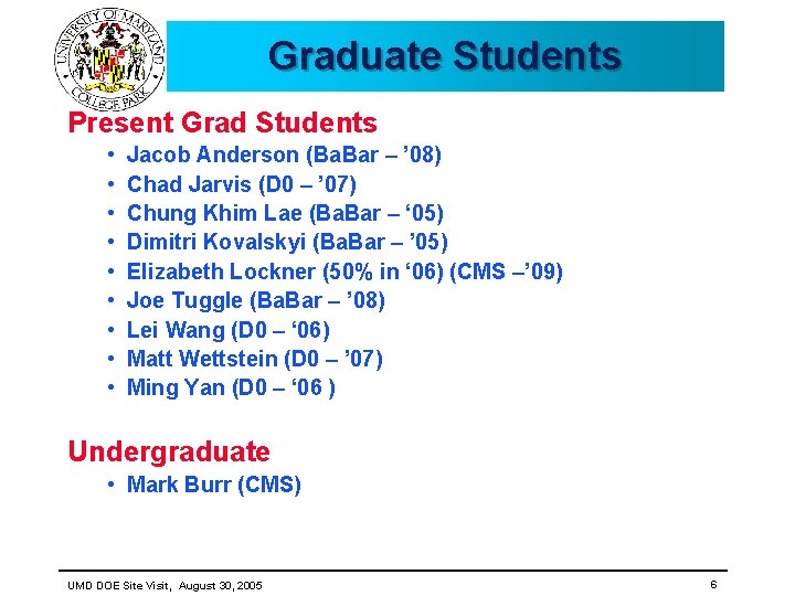 Graduate Students Present Grad Students • • • Jacob Anderson (Ba. Bar – ’ Graduate Students Present Grad Students • • • Jacob Anderson (Ba. Bar – ’