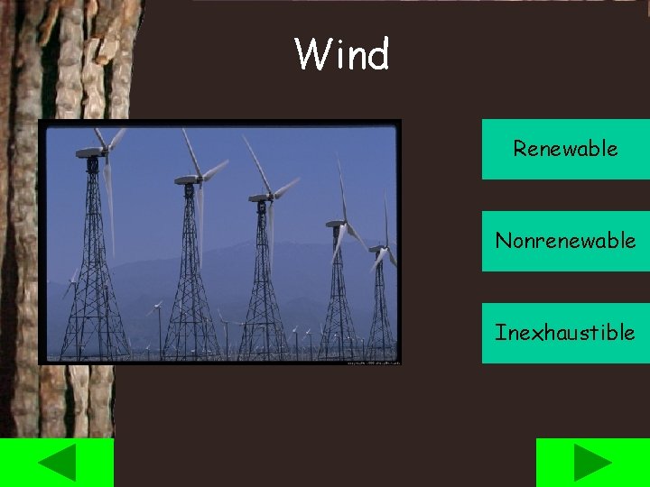 Wind Renewable Nonrenewable Inexhaustible 