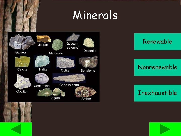 Minerals Renewable Nonrenewable Inexhaustible 