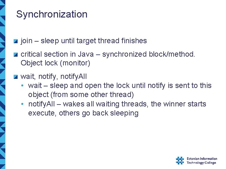 Synchronization join – sleep until target thread finishes critical section in Java – synchronized