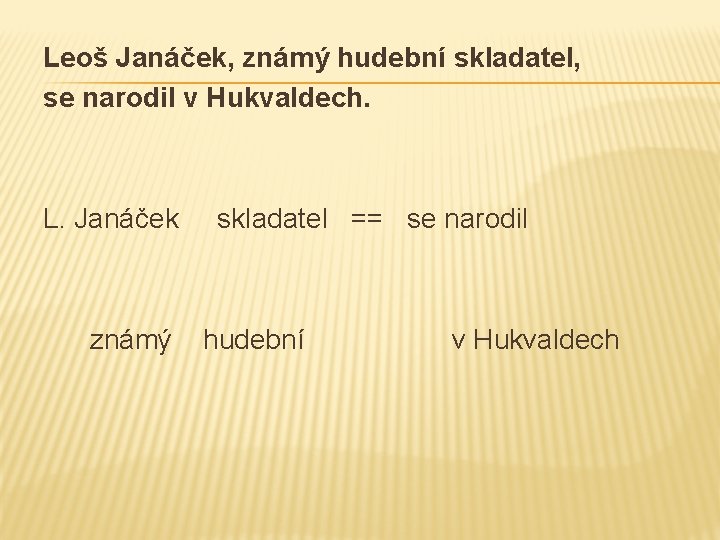 Leoš Janáček, známý hudební skladatel, se narodil v Hukvaldech. L. Janáček známý skladatel ==