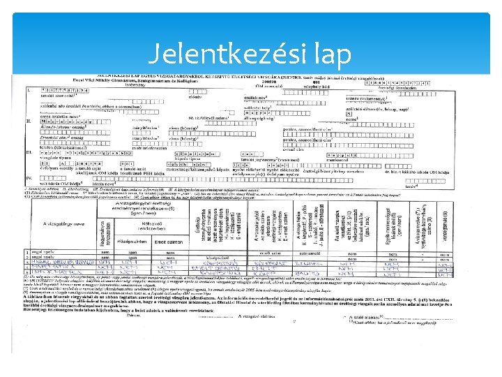 Jelentkezési lap 