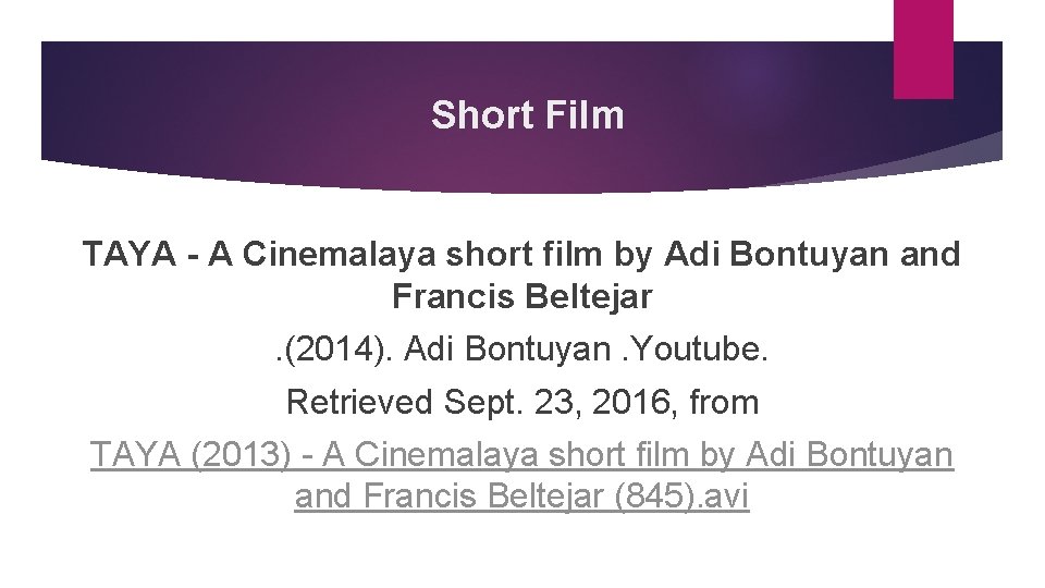 Short Film TAYA - A Cinemalaya short film by Adi Bontuyan and Francis Beltejar.