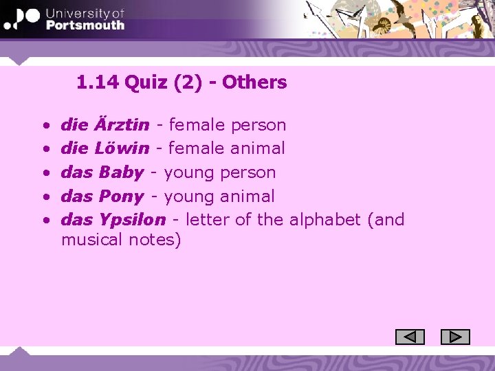 1. 14 Quiz (2) - Others • • • die Ärztin - female person