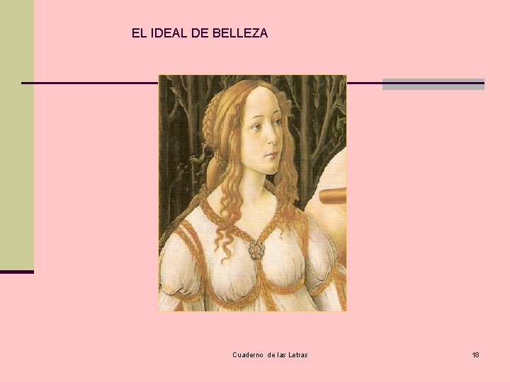 EL IDEAL DE BELLEZA Cuaderno de las Letras 18 