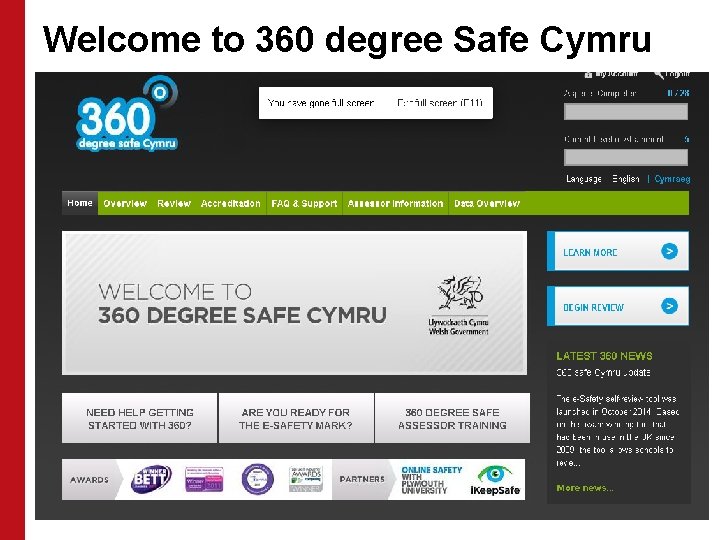 Welcome to 360 degree Safe Cymru 