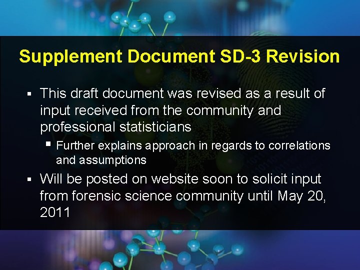 Supplement Document SD-3 Revision § This draft document was revised as a result of Supplement Document SD-3 Revision § This draft document was revised as a result of