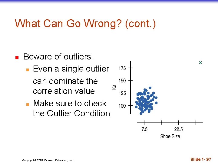 What Can Go Wrong? (cont. ) n Beware of outliers. n Even a single